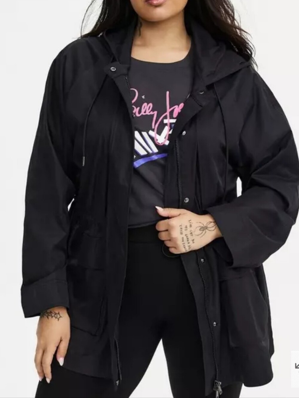 🆕️☔️🌦 1X TORRID HOODED UTILITY RAIN JACKET 🌦☔️